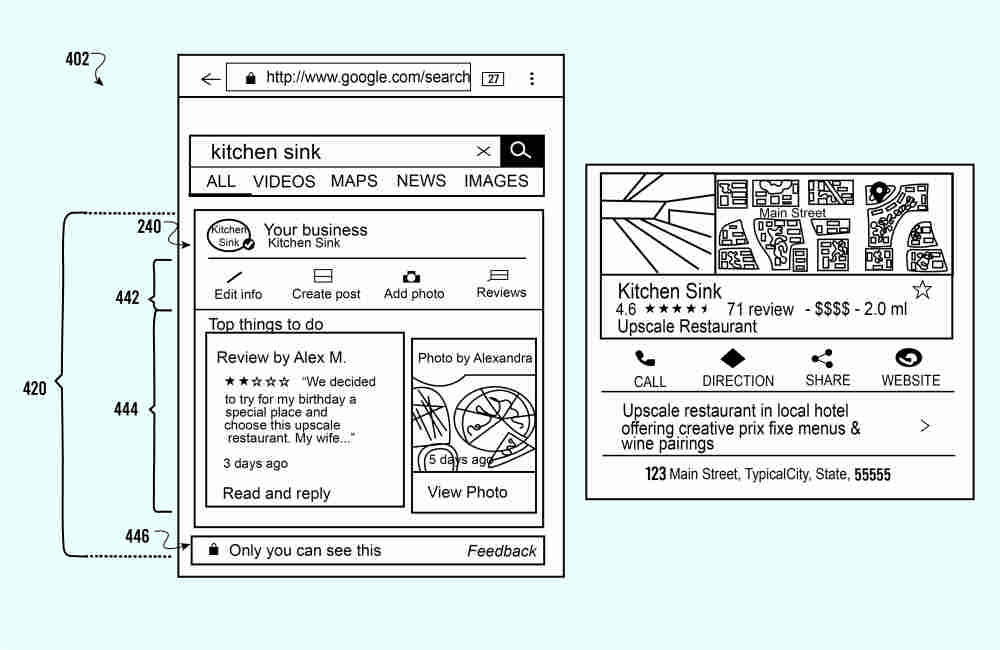 Google Knowledge Panel Interface Patent