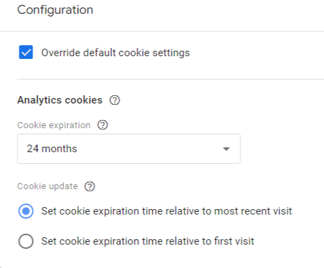 cookie configuration settings