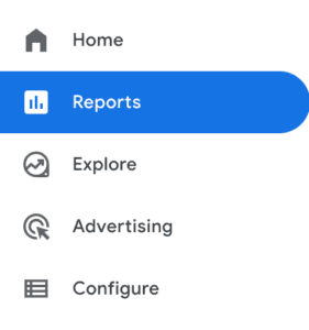 GA4 reports tab.