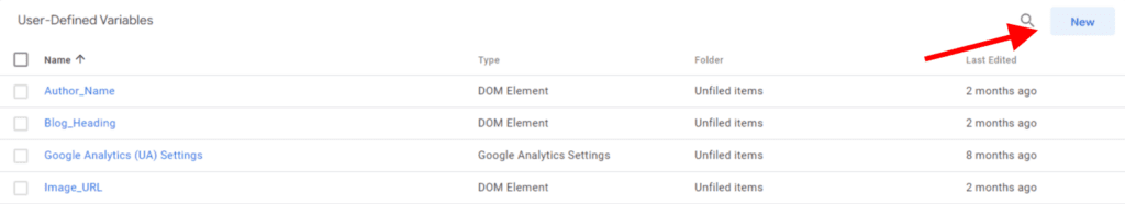 gtm new variable