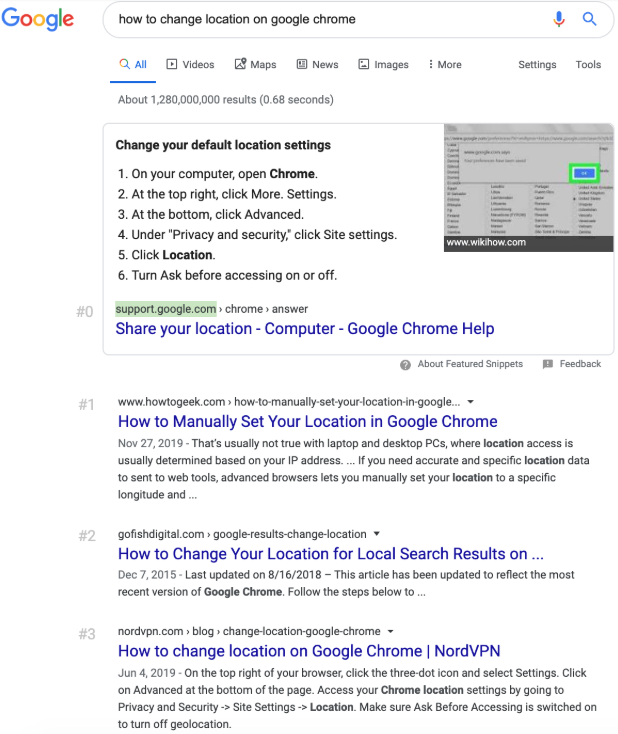 Search results before search operator is applied