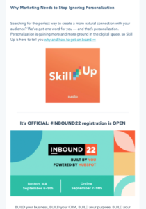 Screenshot of email from hubspot.com