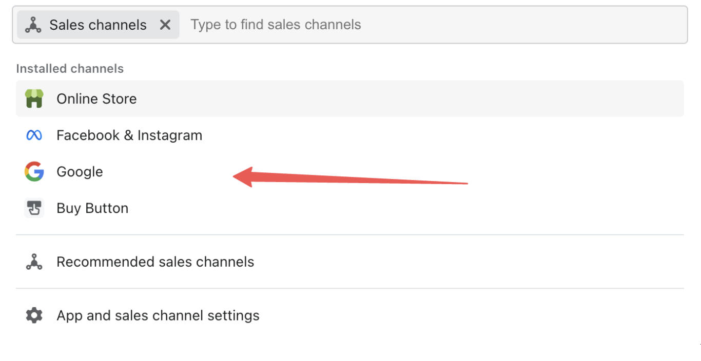 Shopify's Google Channel App