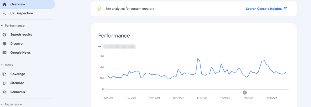 Google Search Console Dashboard