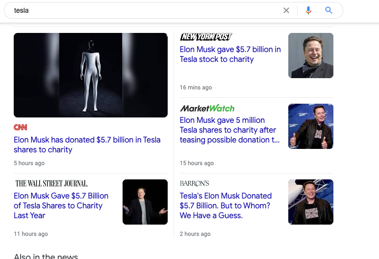 Tesla Top Stories - Days Later